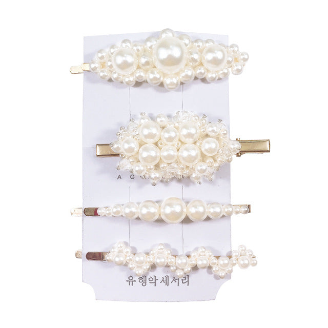 Strip Pearl Water Droplets Hair Clip Accessories Set
