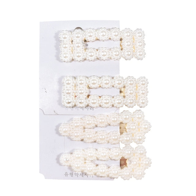 Strip Pearl Water Droplets Hair Clip Accessories Set