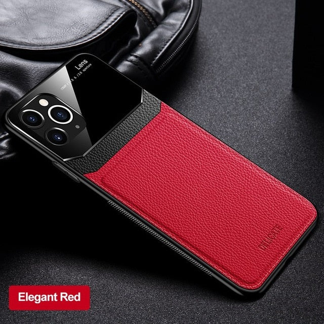 Shockproof Case for iPhone 11 Pro Max PU Leather Mirror Glass Phone Back Cover For iPhone SE 2020 7 8 Plus 6S XR XS Max