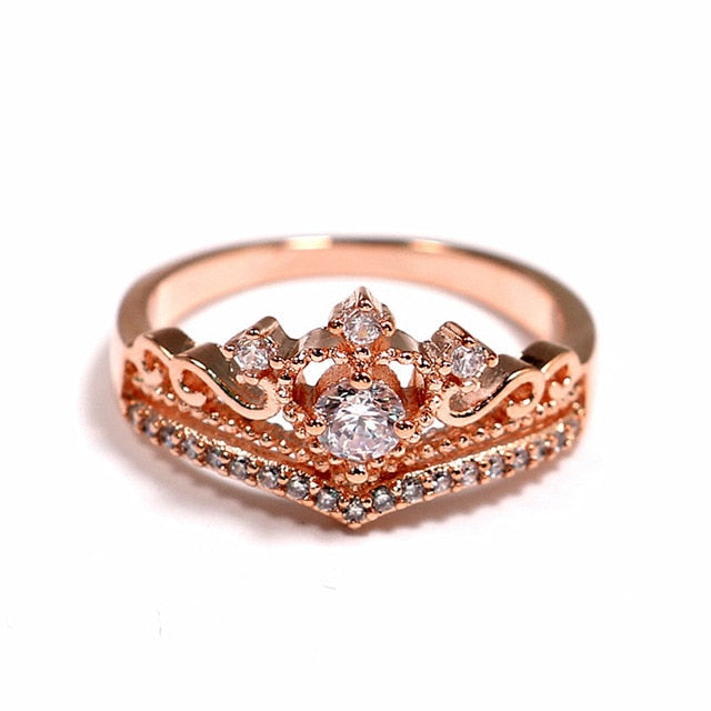 Zircon Alloy Handmade Crown Ring